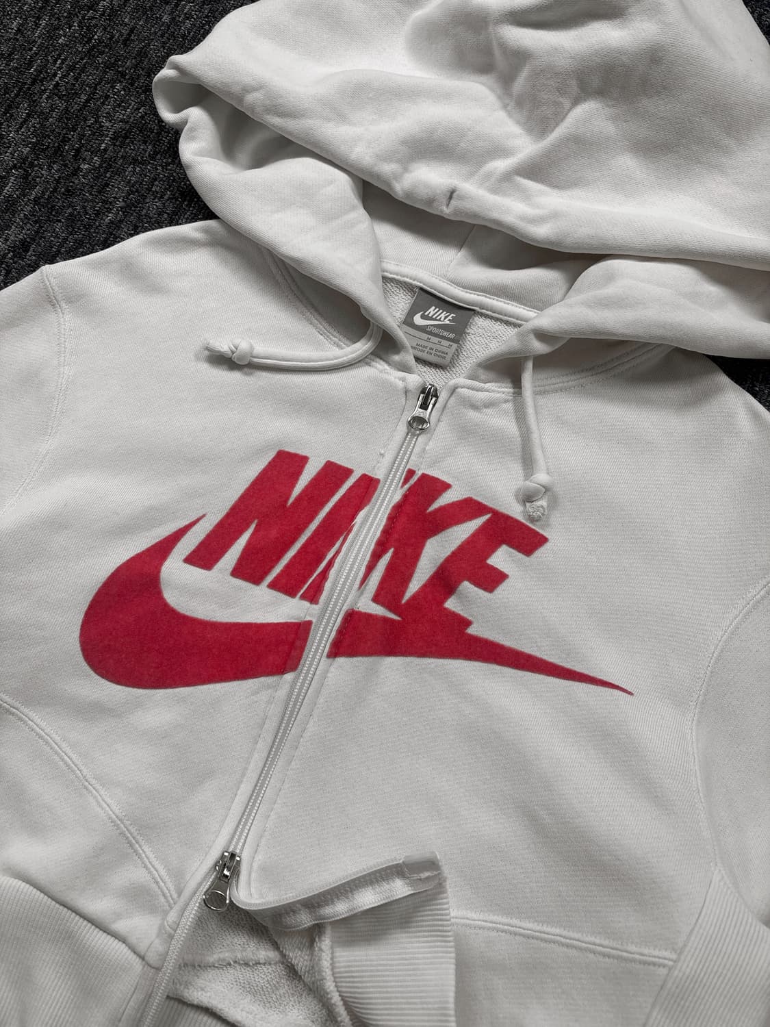 나이키 빅로고 화이트 크롭 후드집업 상품이미지4