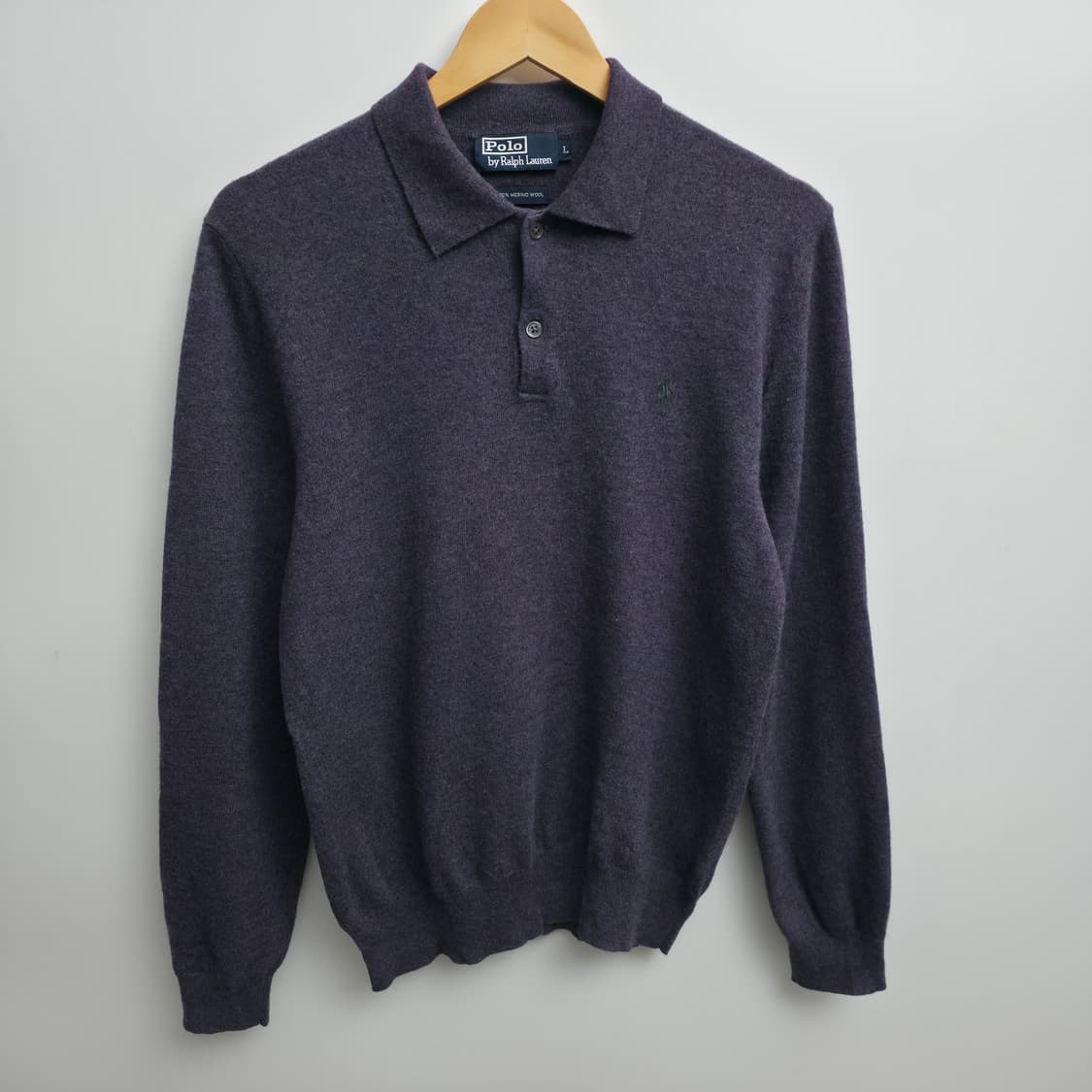 [L] 폴로 랄프로렌 퍼플 카라 니트 상품이미지1