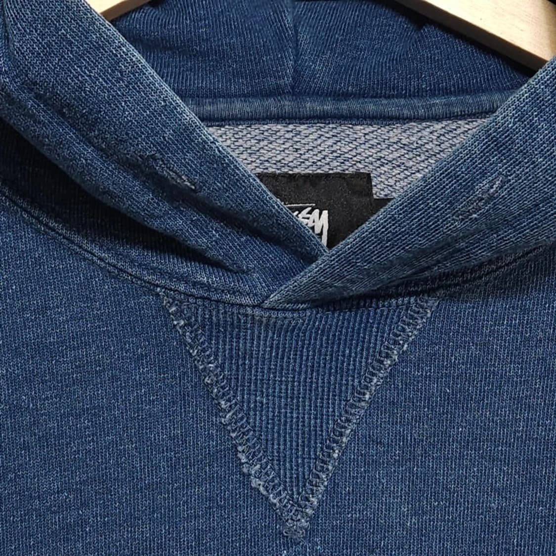 100)STUSSY 스투시 일본한정판 인디고 후드티 루즈핏 상품이미지4