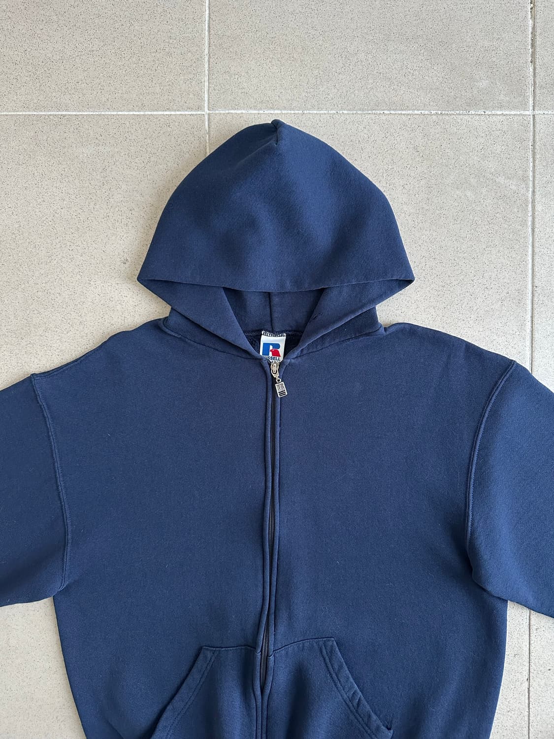 90s 빈티지 러셀 후드집업 네이비 M 상품이미지4