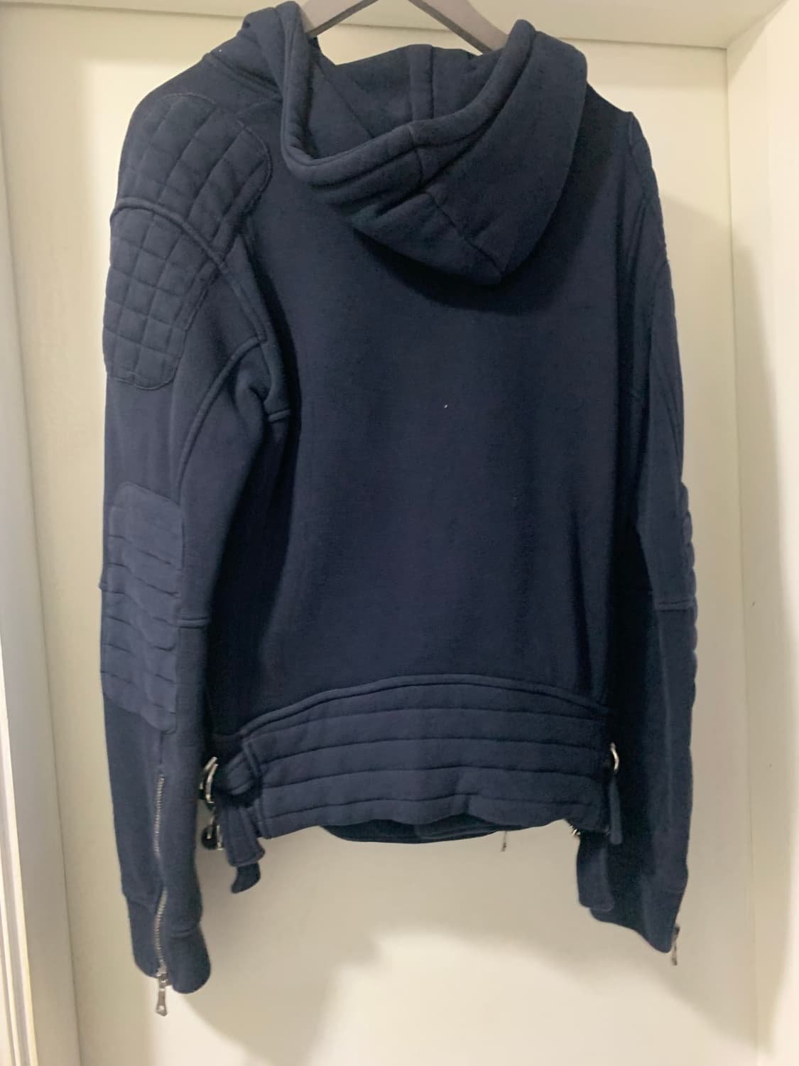 발망 / 사선 바이커 후드 집업 자켓 / S (95~100) 상품이미지3