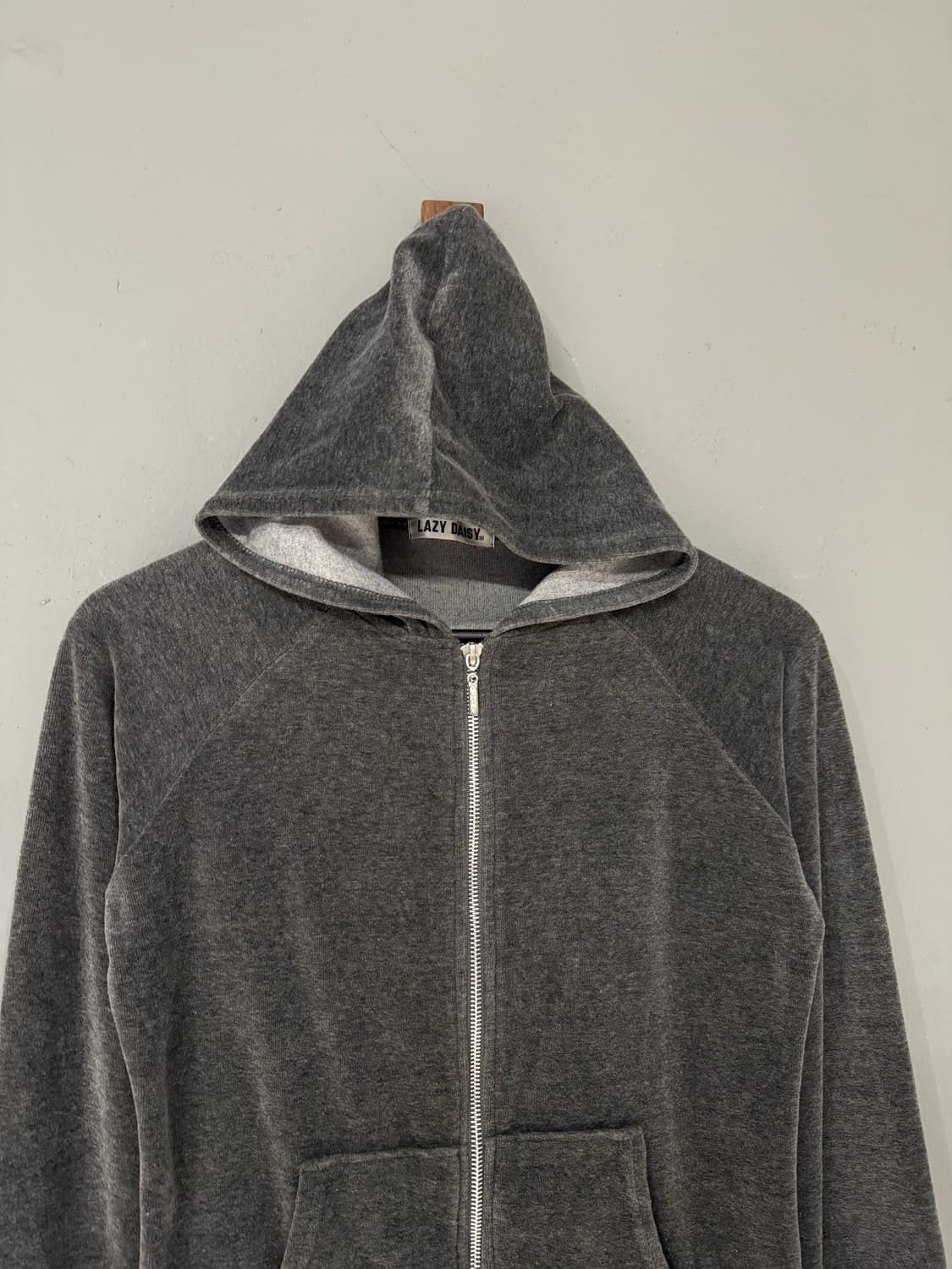 velour line detail 2-way hood zip-up 상품이미지6