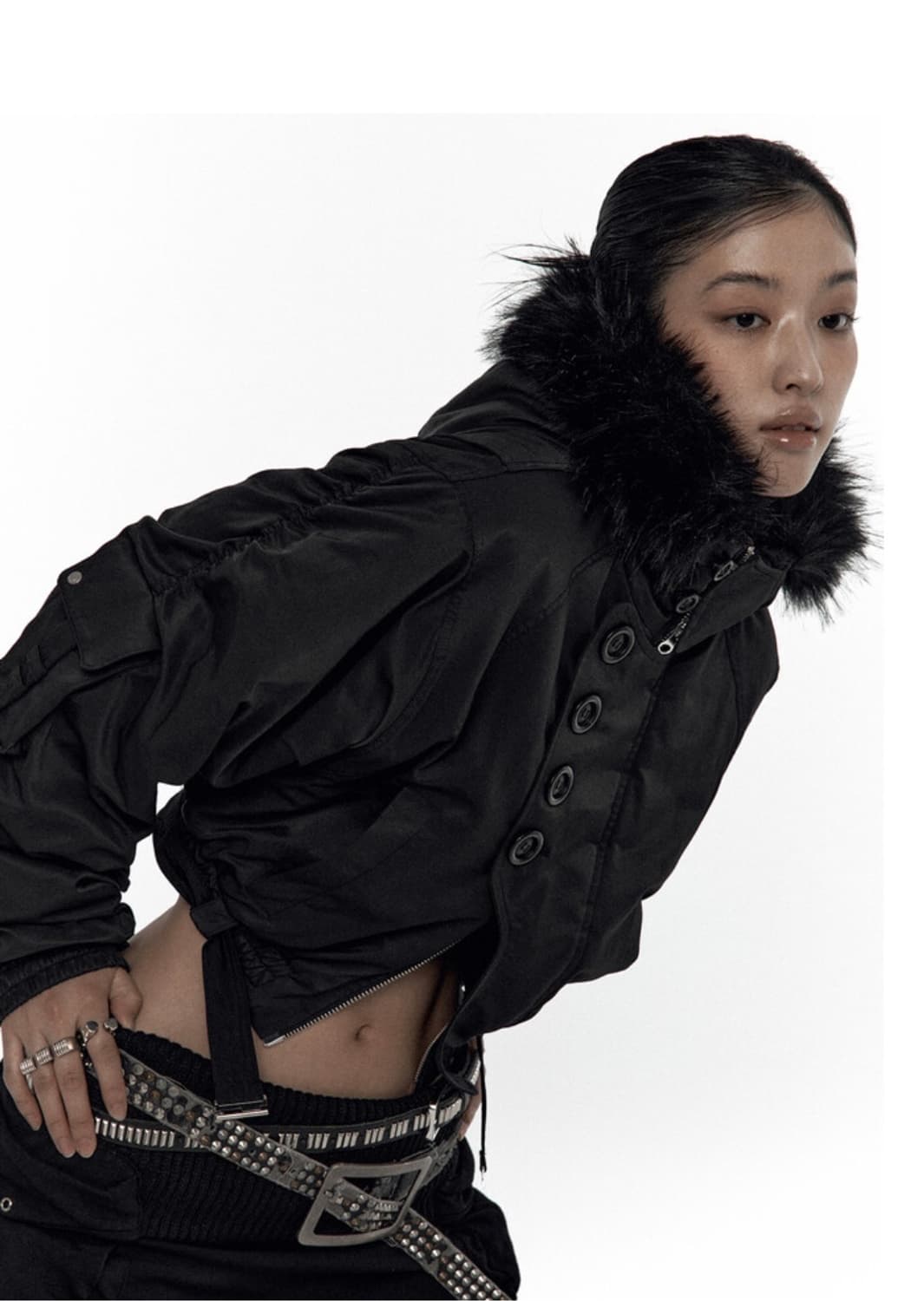 Kashiko Hooded Crop Bomber 카시코 상품이미지3