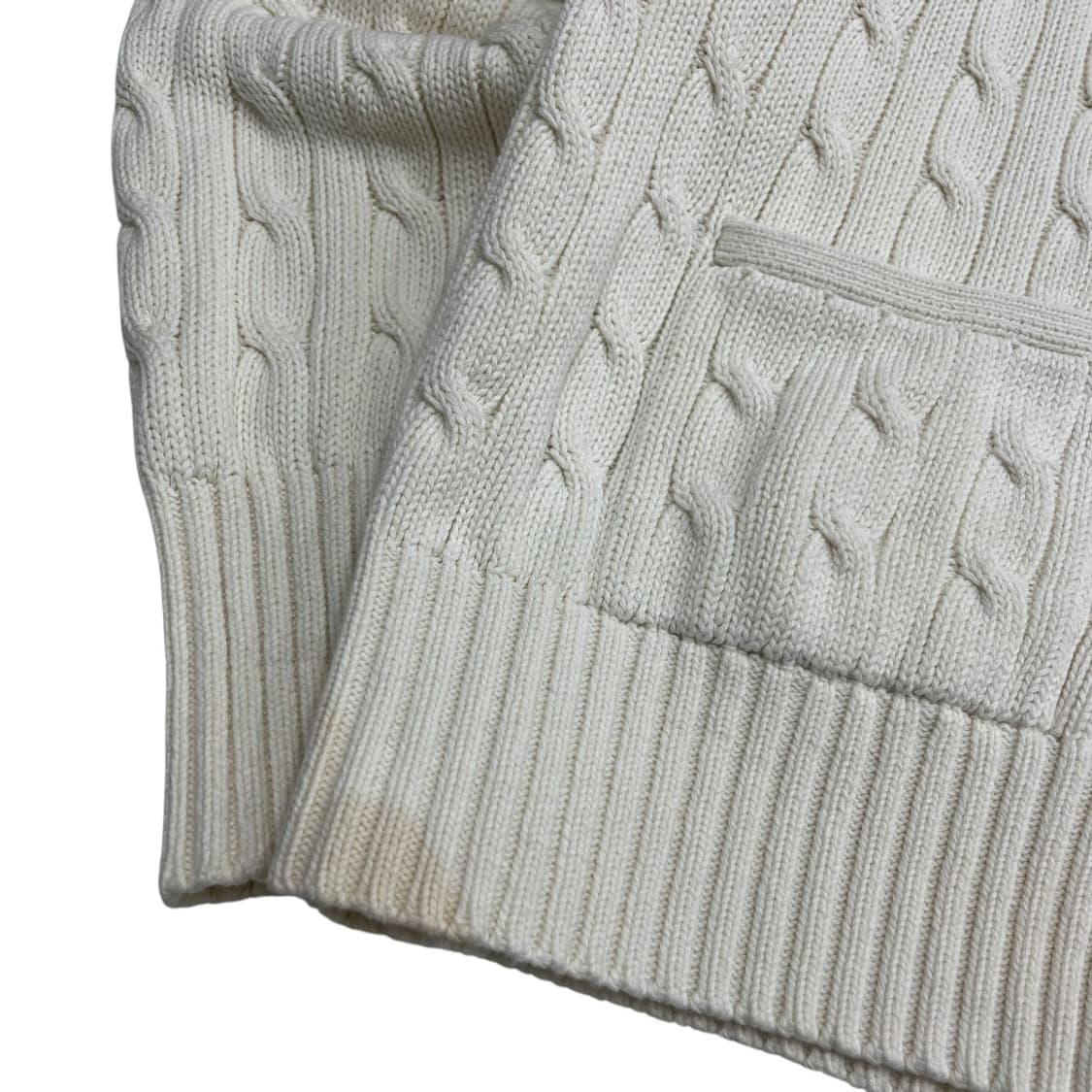 폴로 랄프로렌 그레이포니 아이보리 꽈배기 니트 가디건 90 상품이미지5