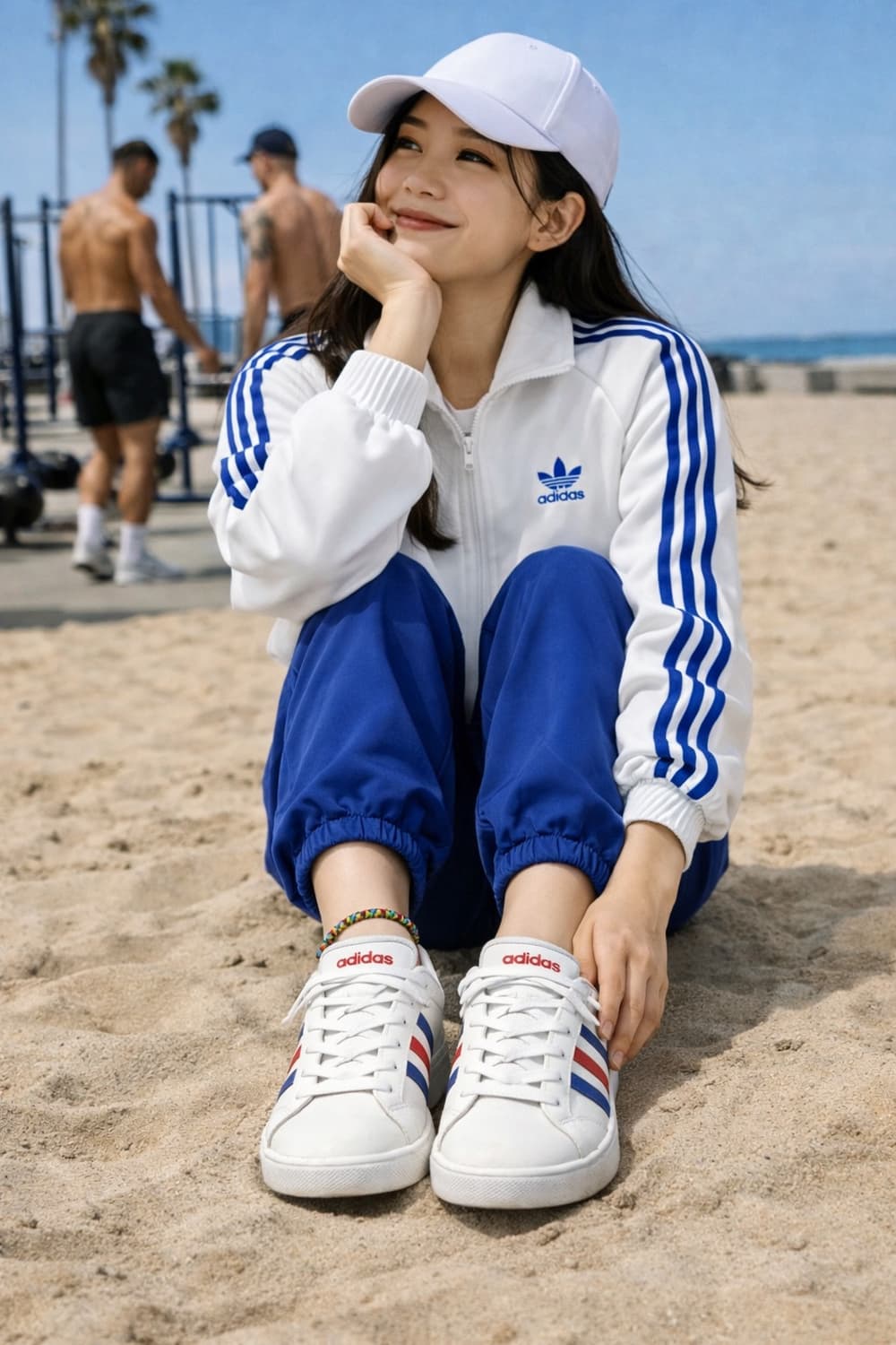 adidas 아디다스 삼선 스니커즈 (화이트,블루,레드) 상품이미지1
