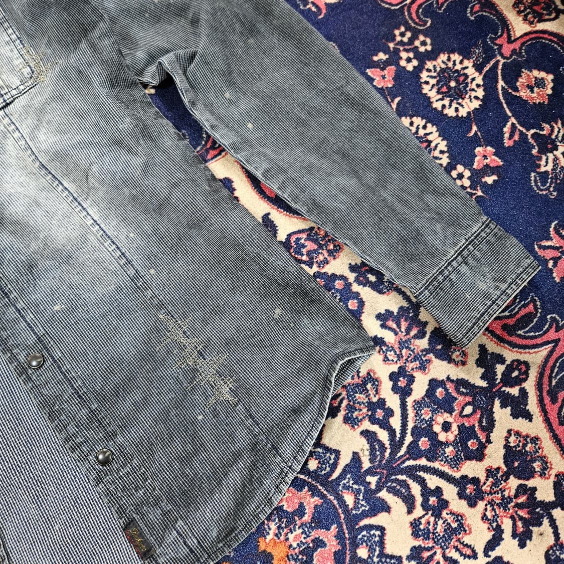 버커루1950 빈티지 워시드 패인팅 웨스턴 데님 셔츠 상품이미지4