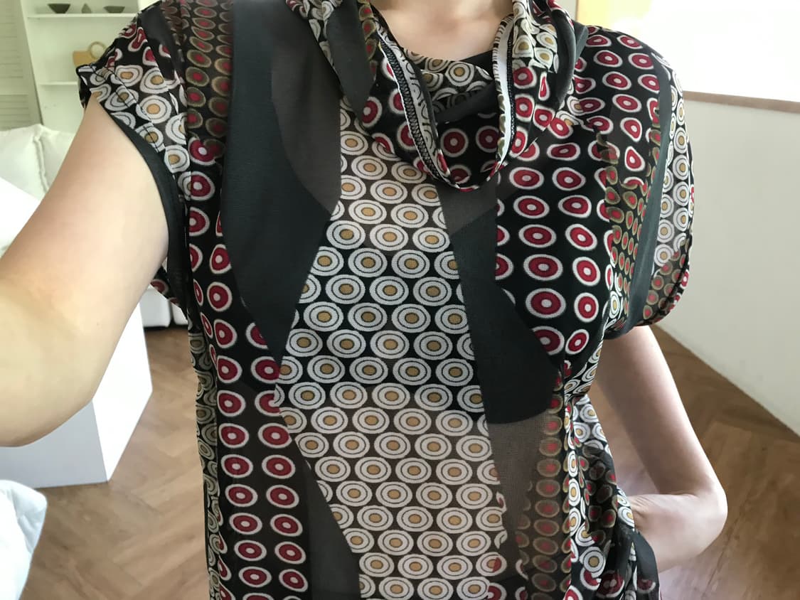 vintage pattern mesh top 상품이미지5