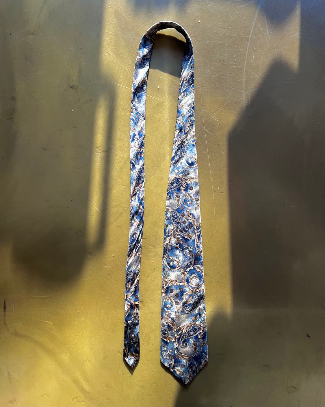 -90s Bill Brass Antique Paisley Silk Tie 상품이미지4