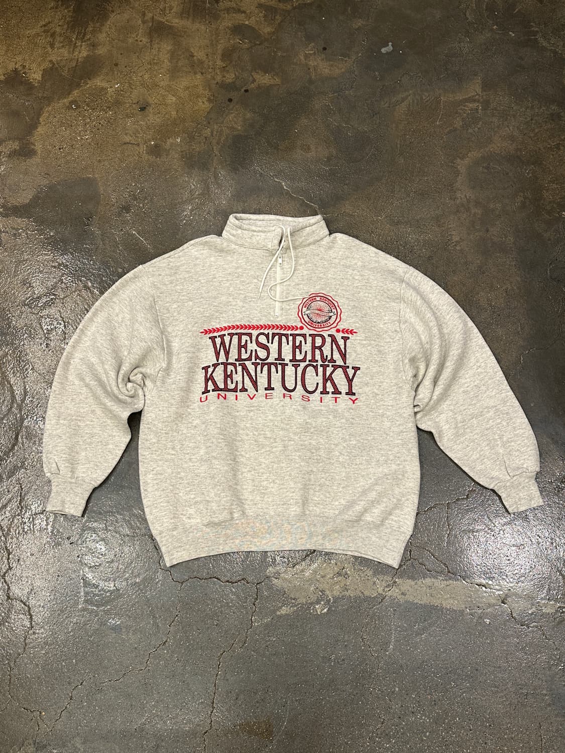 90s made in USA 유니버시티 하프집업 스웻 XL 상품이미지1