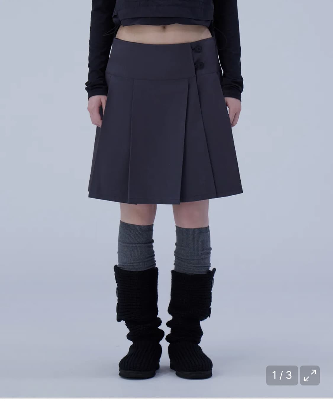 미세키서울 Midi wrap skirt CHARCOAL 상품이미지1