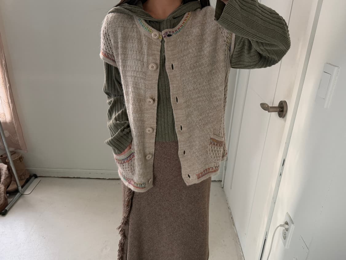 일본빈티지 모리 무지개 가디건 세트 상품이미지3