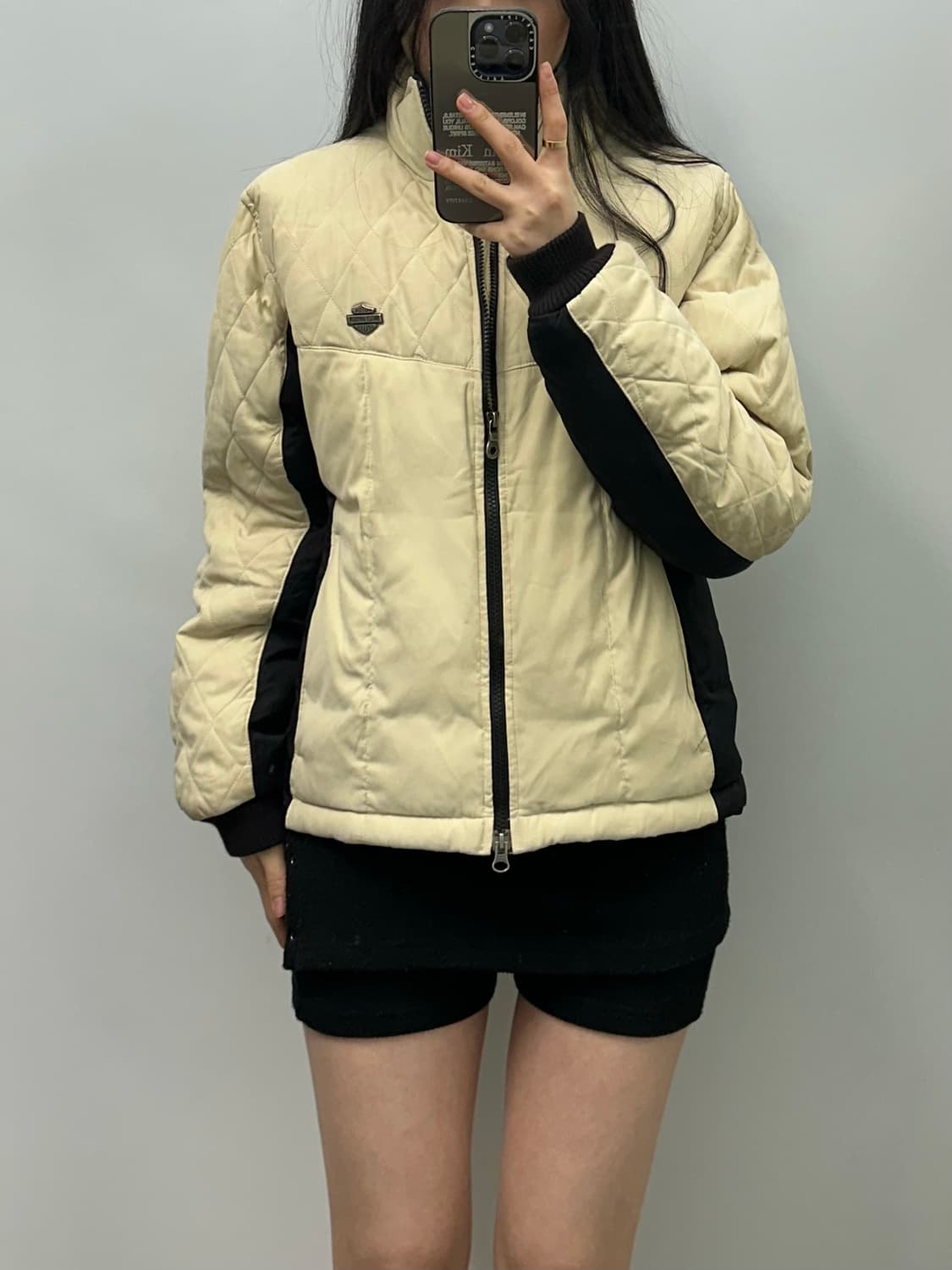 할리데이비슨 은장 아이보리 퀼팅 경량 자켓 상품이미지1