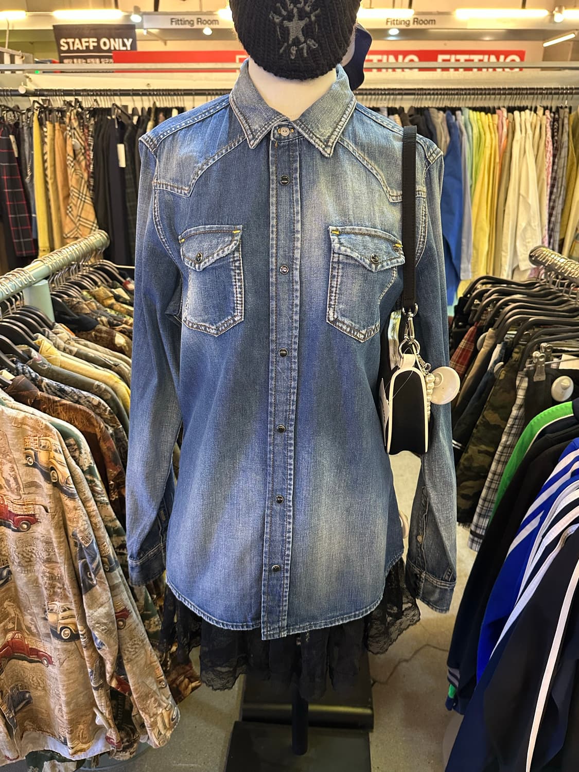 DIESEL 디젤 진청워싱 긴팔셔츠 상품이미지2