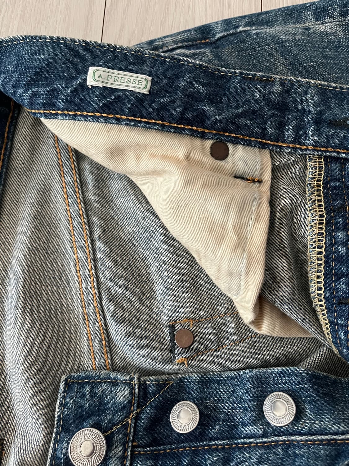 아프레쎄 Washed Denim Wide Pants 상품이미지4