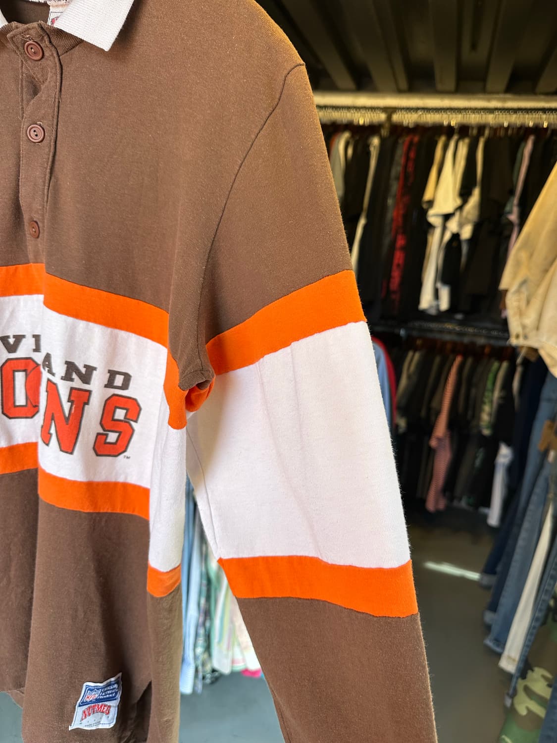 90s NFL 클리블랜드 브라운스 럭비 셔츠 made in usa 상품이미지6