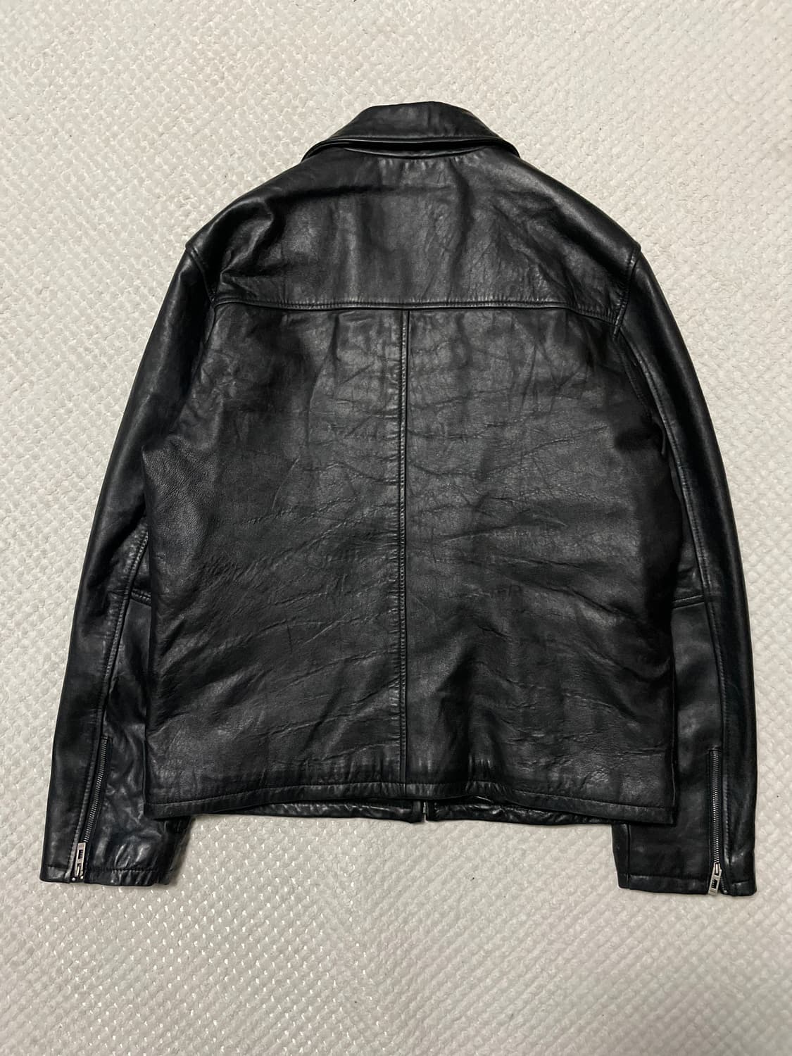 GUESS 웨스턴 무드 00s 램스킨 양가죽 스포츠 레더 자켓 상품이미지4