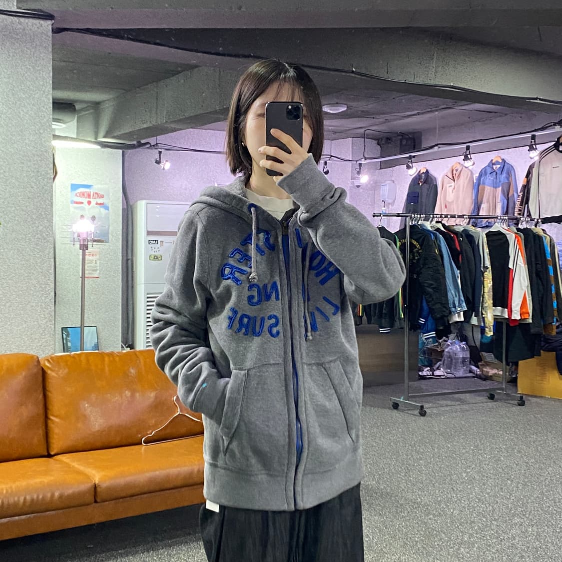 홀리스터 아치로고 서프 그레이 후드집업 B4508 상품이미지1