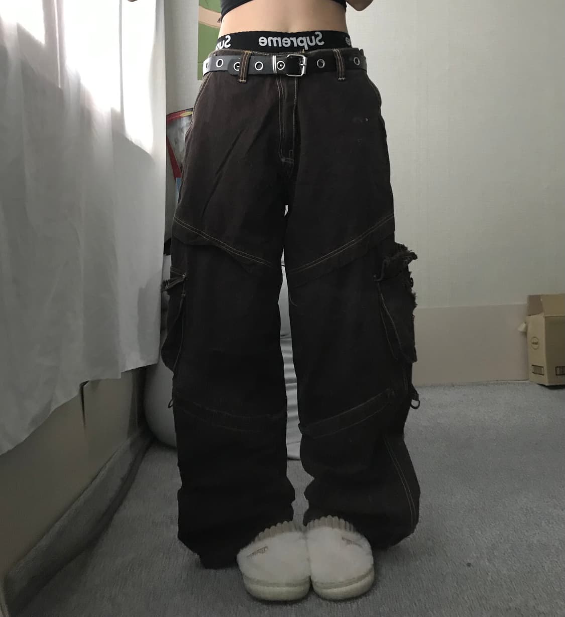 빈티지 포켓디테일 브라운 카고팬츠 상품이미지2