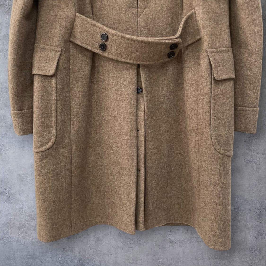 맨온더분 라이트브라운 더블 브레스티드 울 코트 50 상품이미지7