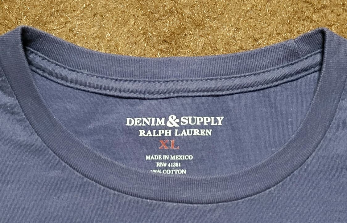폴로 데님앤서플라이 남성용 톤다운 블루 라운드 티(XL) 상품이미지4