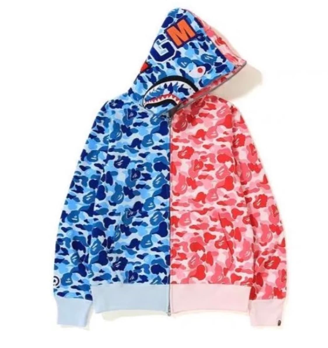 베이프 샤크후드 아수라 블루 핑크 xl 새상품 상품이미지1