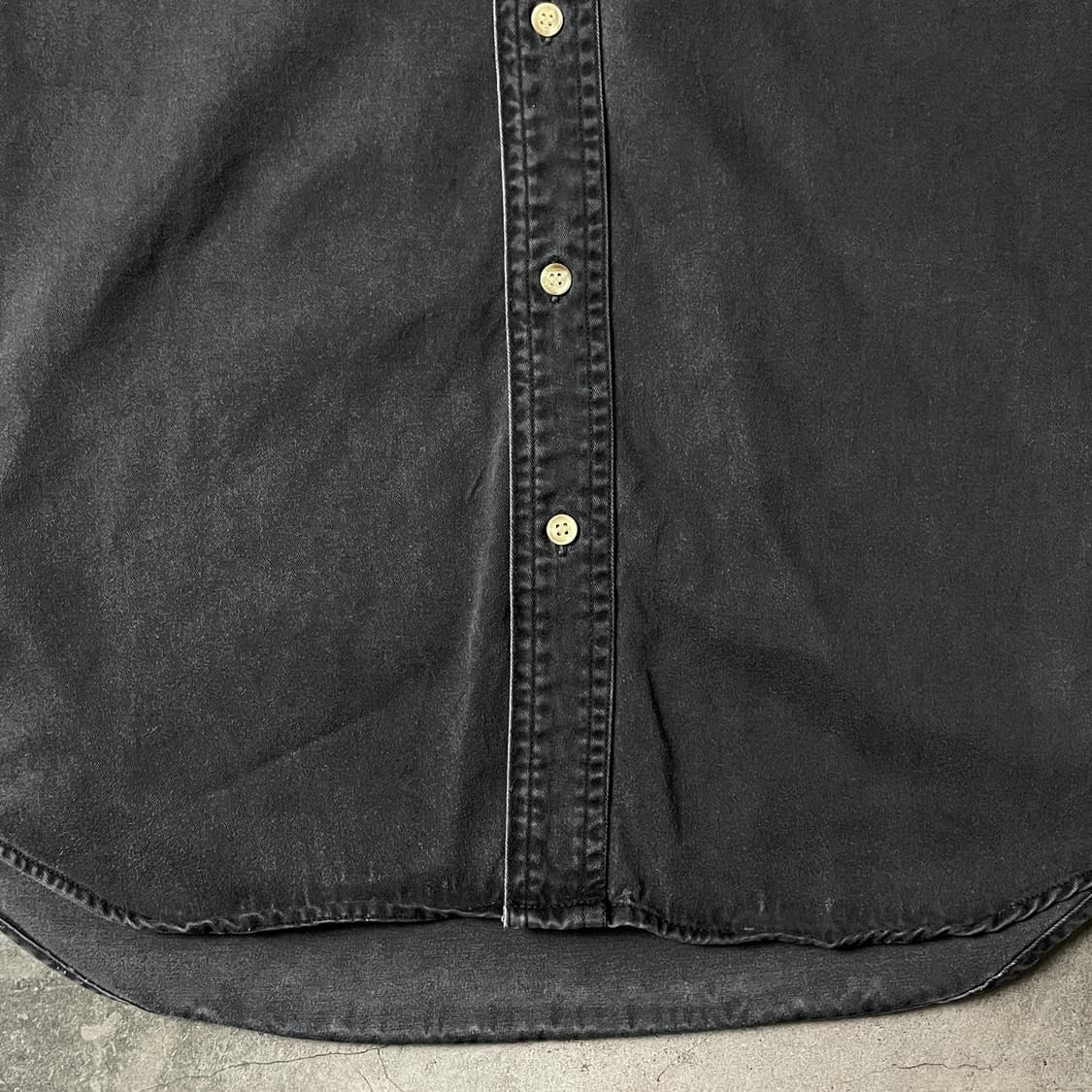 REAL CLOTHES 빈티지 다운버튼 블랙 코튼 셔츠 A00665 상품이미지4