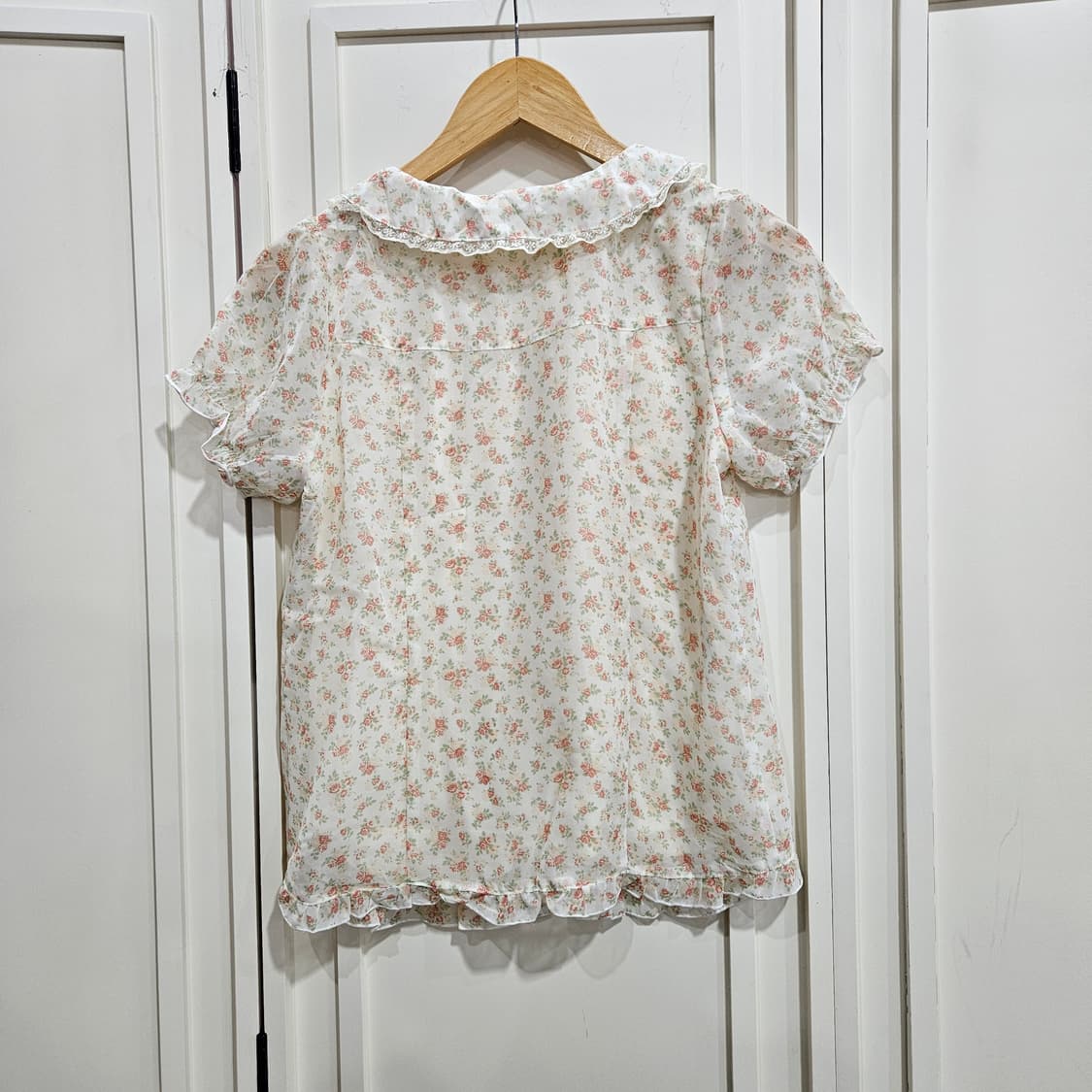 플라워 레이스 프릴 블라우스 상품이미지6