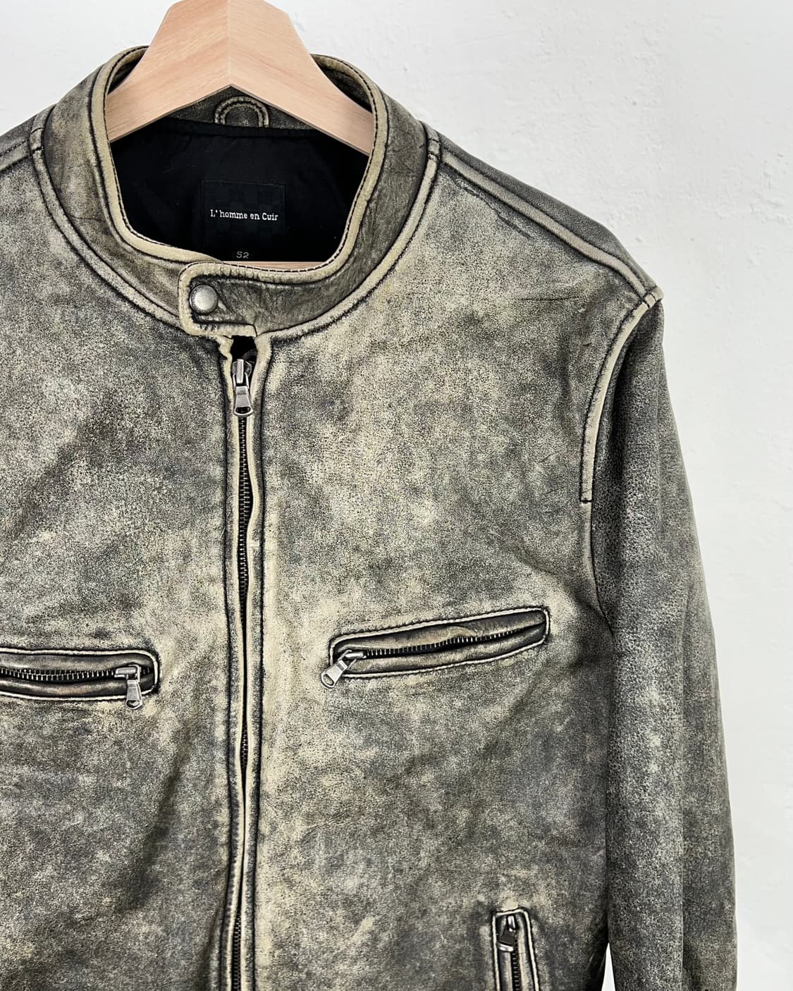 엘 옴므  카페레이서 카우하이드 싱글 바이커 자켓 상품이미지3