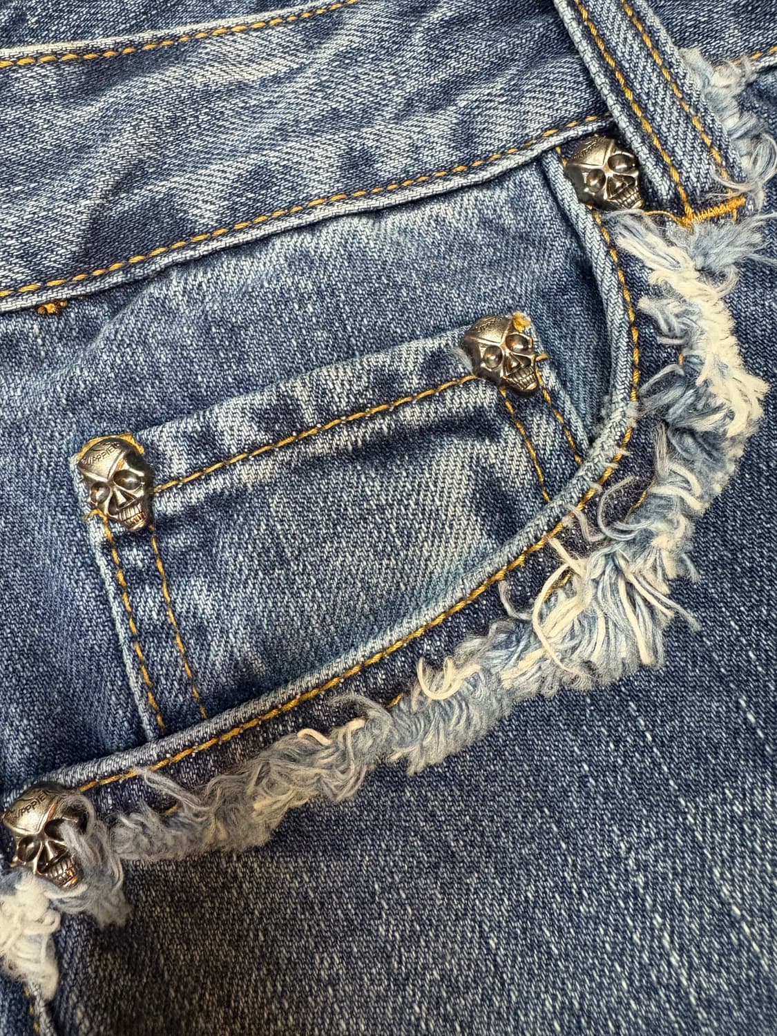 필립플레인 스컬 성조기 큐빅 데님 팬츠 상품이미지5