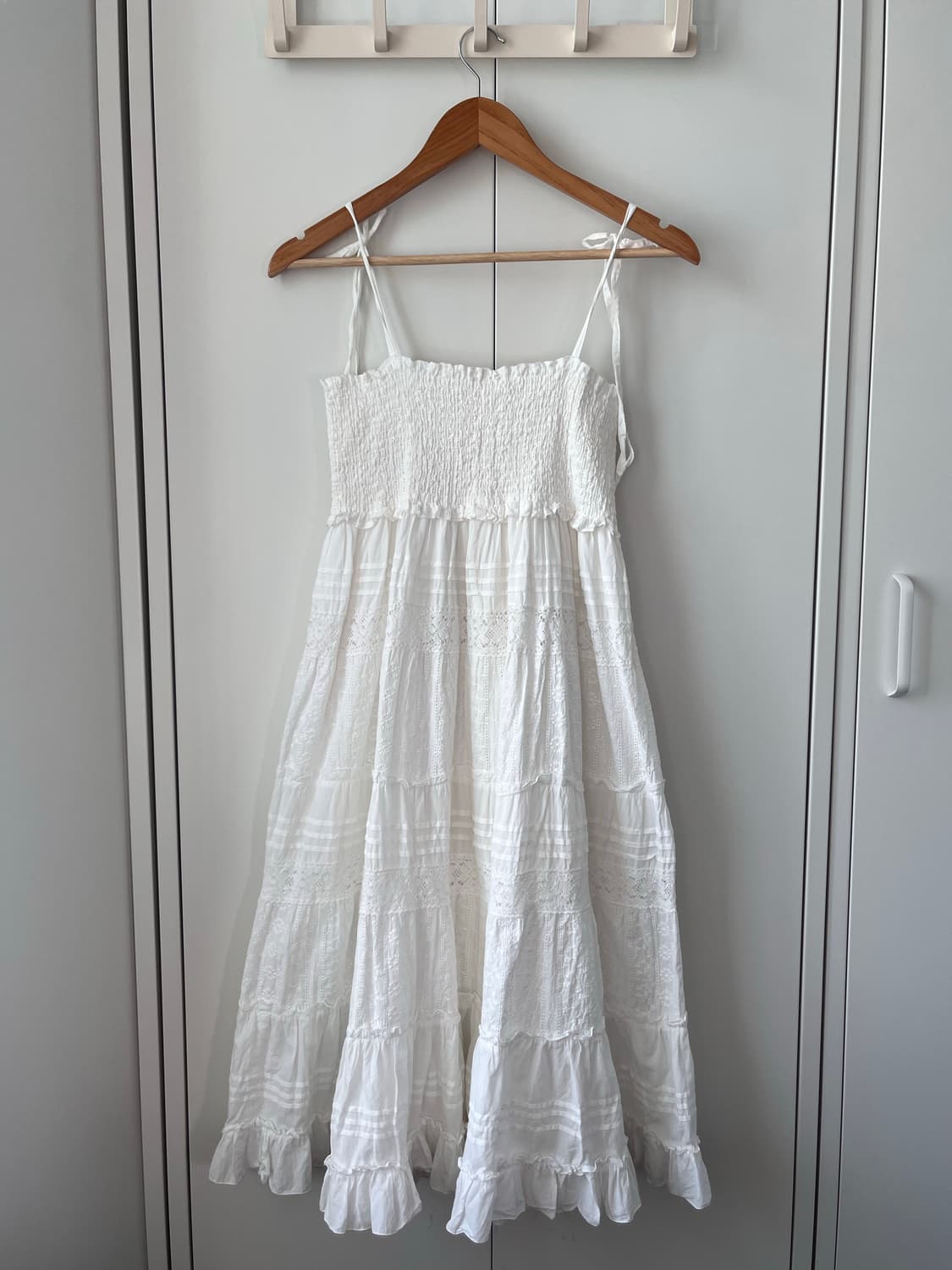 (Rare) Vintage 화이트 레이스 펀칭 패치 원피스  상품이미지9