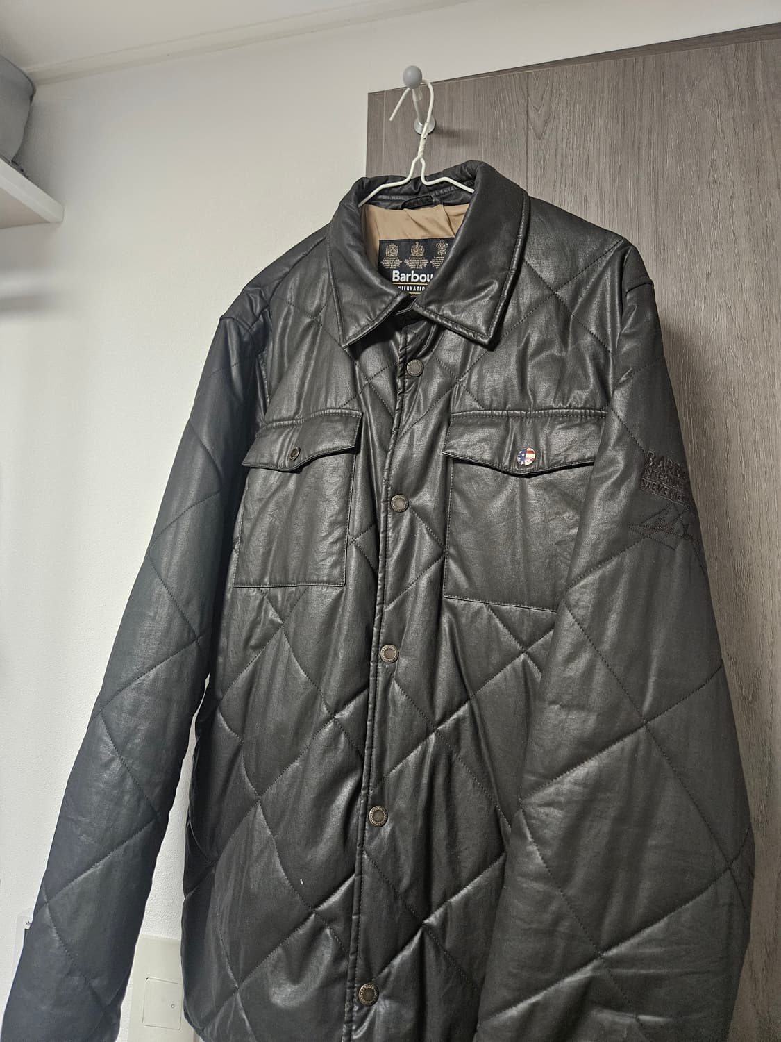 [L] 바버 X 스티브 맥퀸 퀼팅 자켓 블랙 상품이미지1