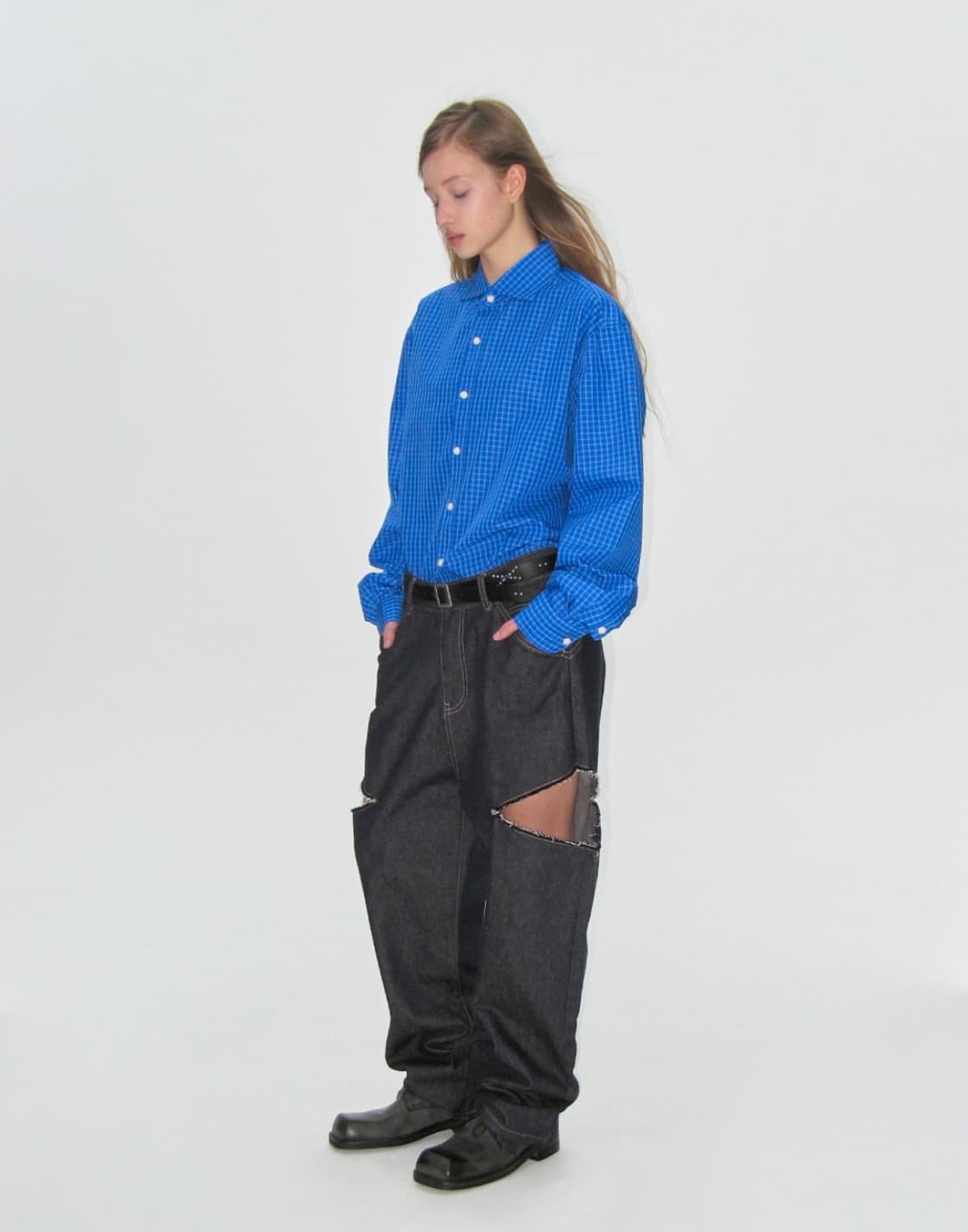 플리즈프로젝트 플리즈프로젝트 CHECK SHIRRING SHIRT 상품이미지4