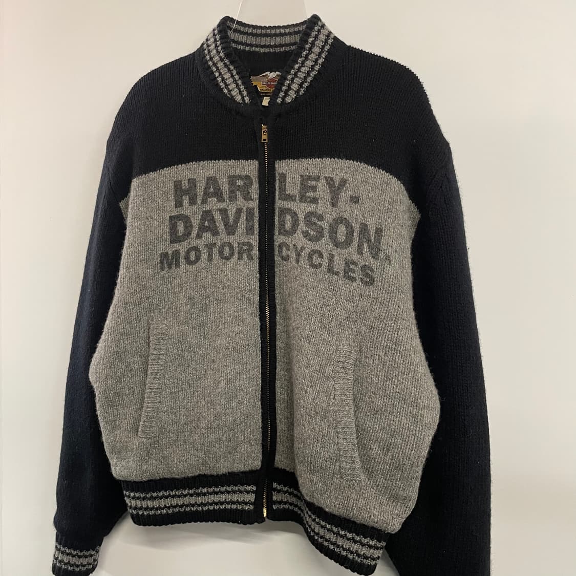 90s 할리 데이비슨 스펠아웃 울 니트점퍼 상품이미지3
