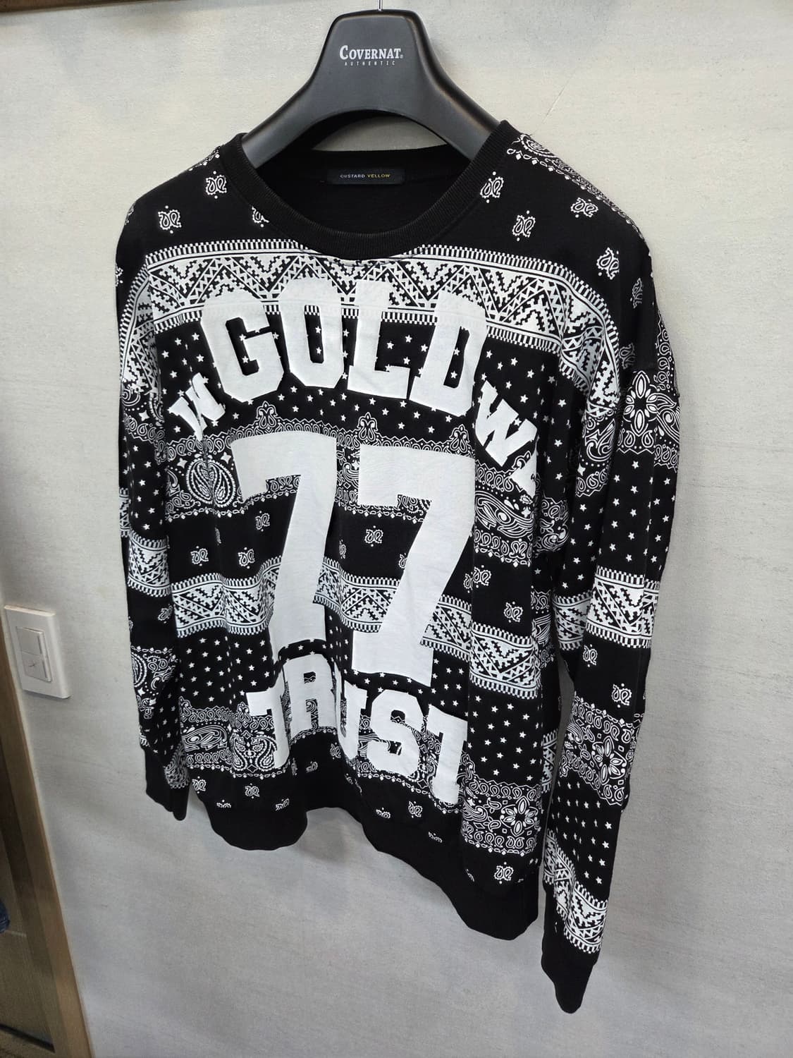 Custard yellow 77넘버 프린팅 페이즐리 맨투맨 L 상품이미지5