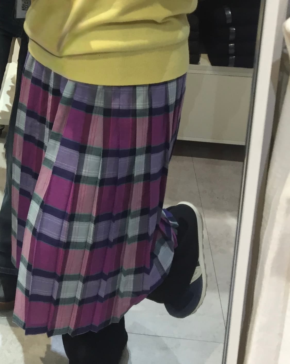 빈티지 체크 플리츠 스커트 상품이미지1