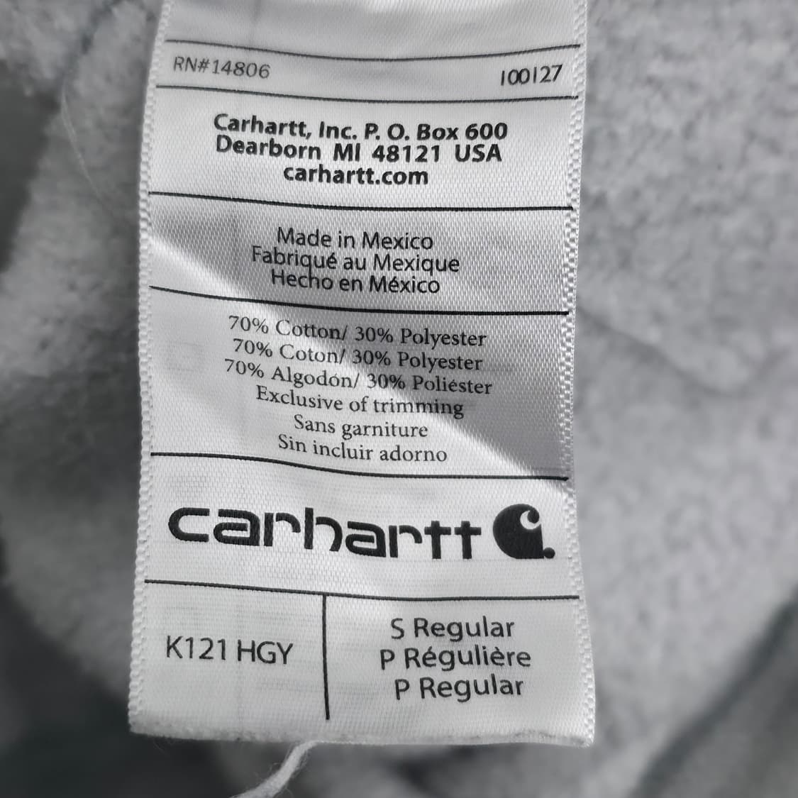 [S] 칼하트 그레이 후드티 상품이미지6