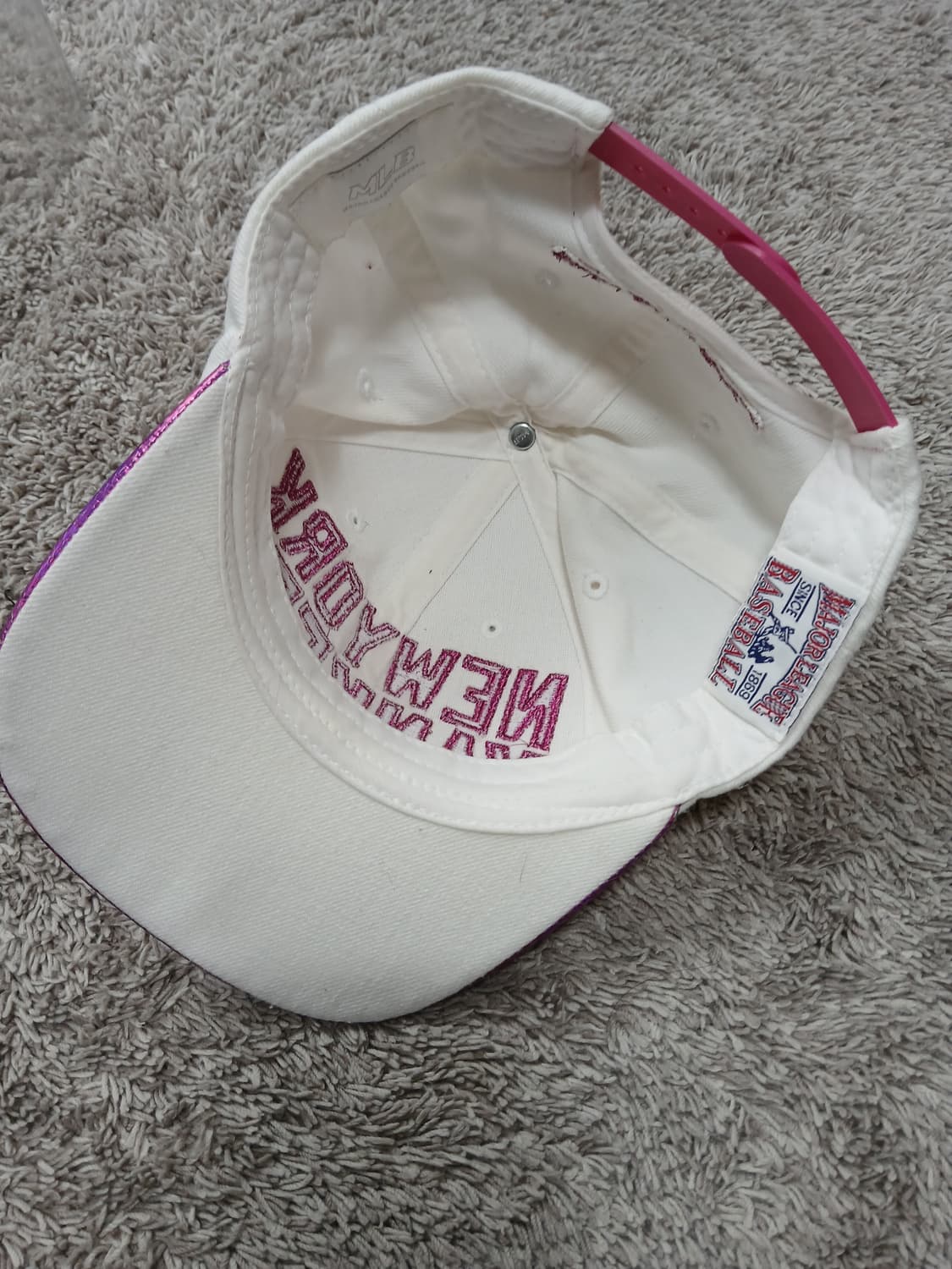 키즈 뉴욕 양키스 스냅백 핑크 메탈릭 챙모자 상품이미지5