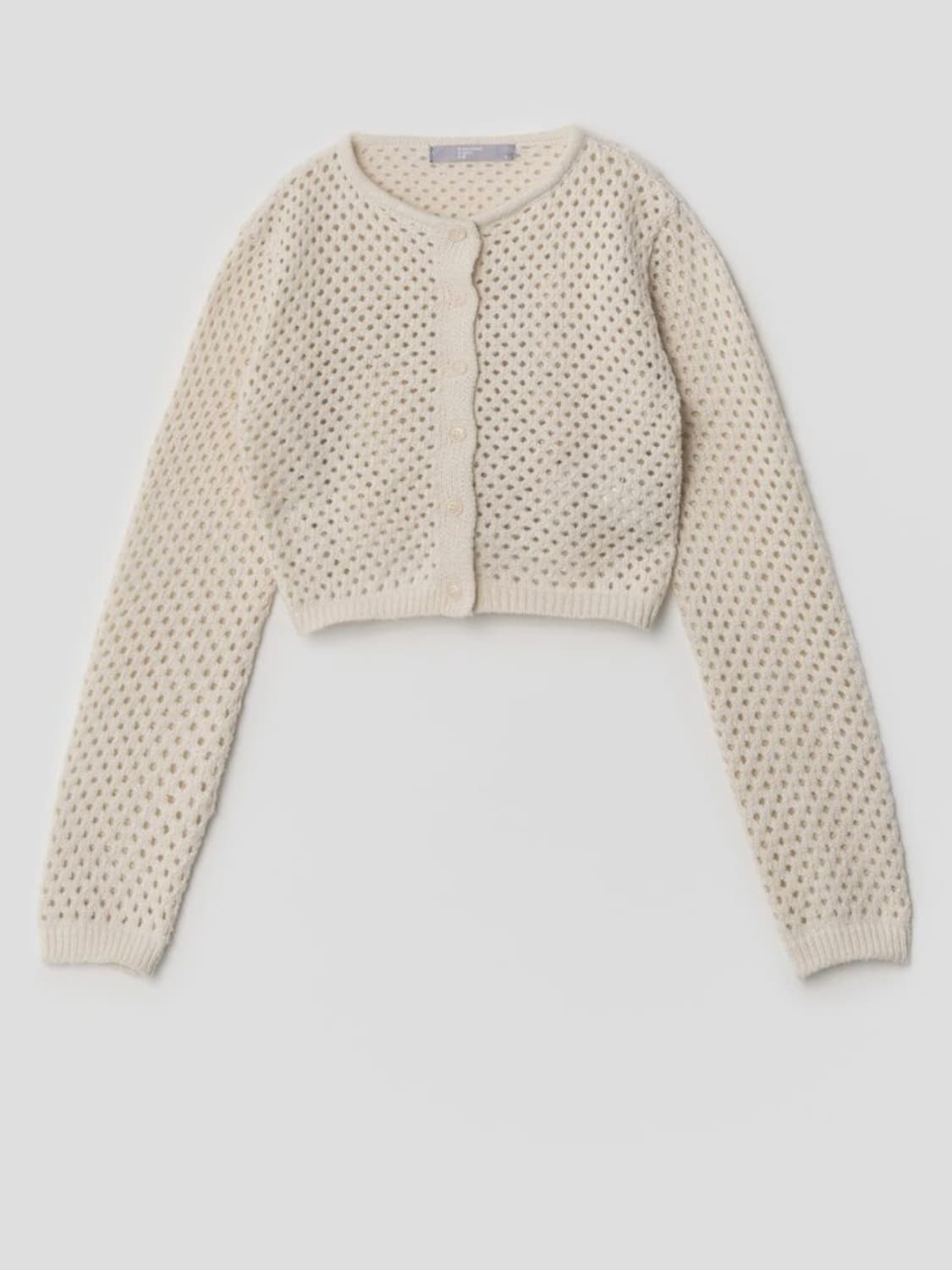 에잇세컨즈 | 아이보리 펀칭 카디건 크롭 가디건 M 상품이미지1