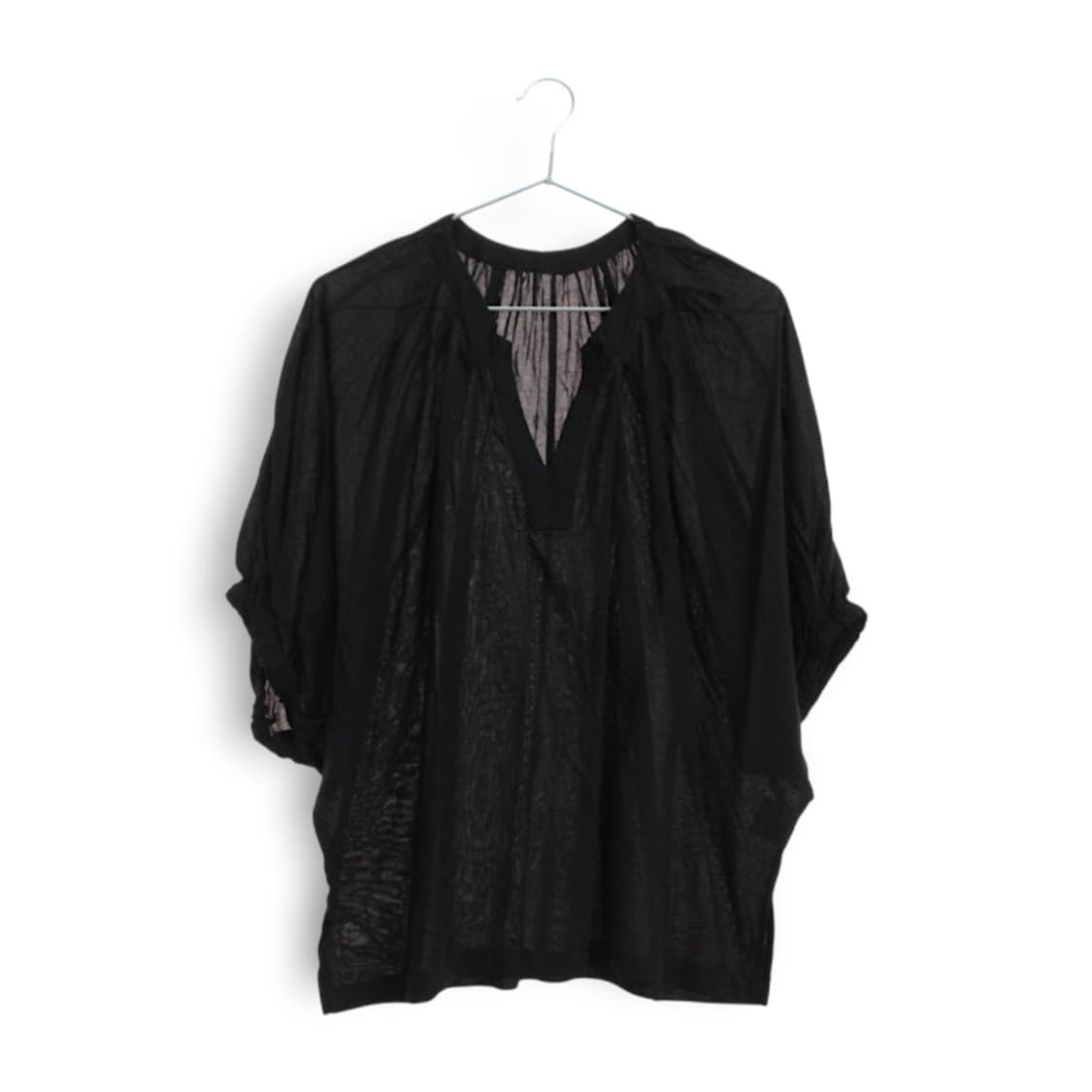 루즈핏 빈티지 마 함유 블라우스  상품이미지1