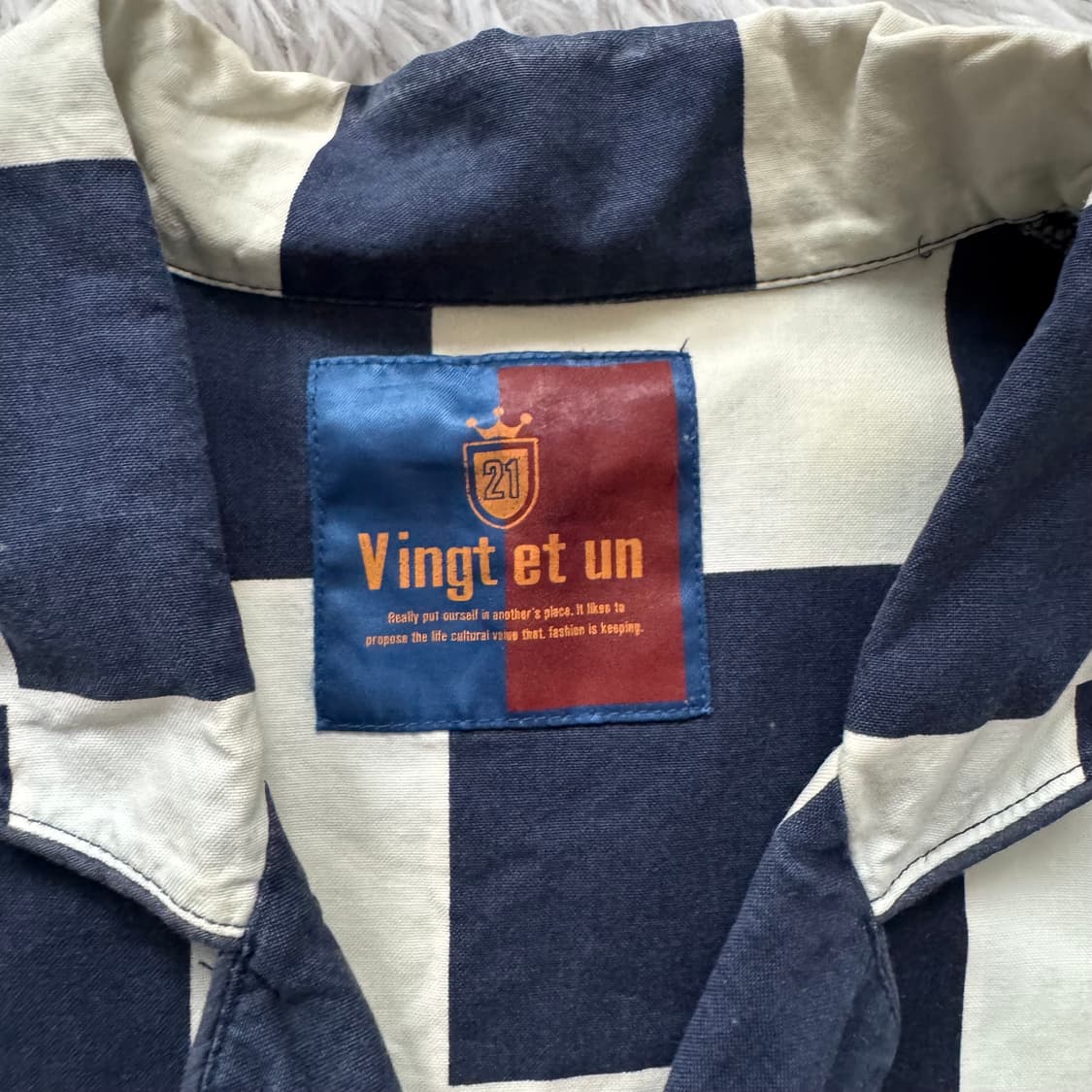 VINGT ET UN 일본빈티지 자켓 블레이저 체크 긴팔 셔츠 상품이미지4