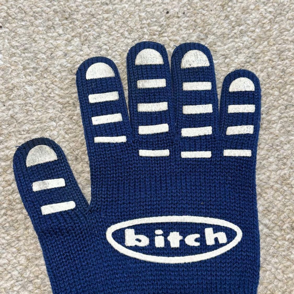 90s 비치 스케이트보드 로고 니트 장갑 블루 상품이미지4