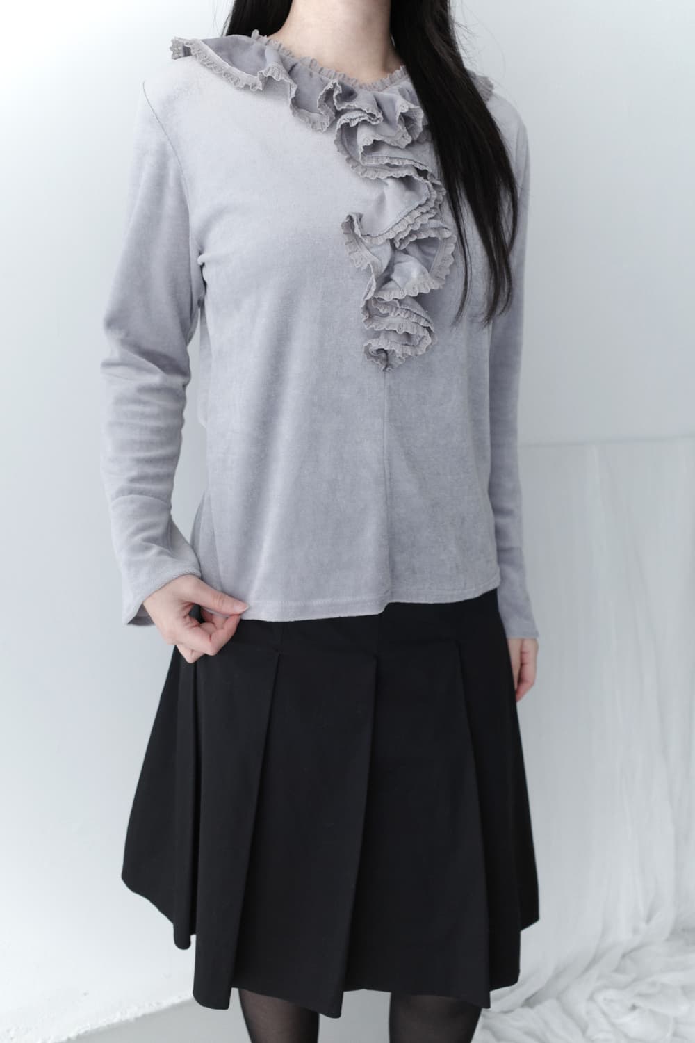 frill velvet long sleeve 상품이미지6