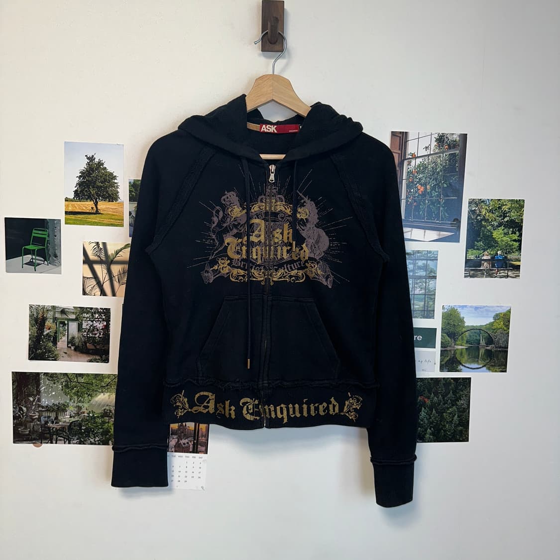 Black gold punk hood zipup 상품이미지1