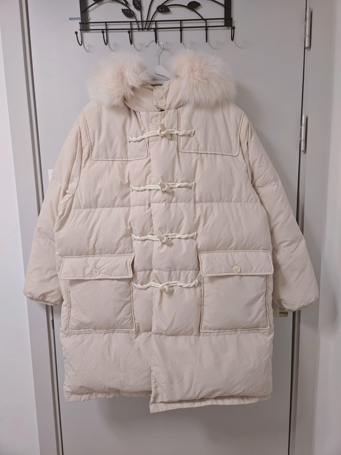 딸기우유 떡볶이 더플단추 퍼후드 패딩 상품이미지7