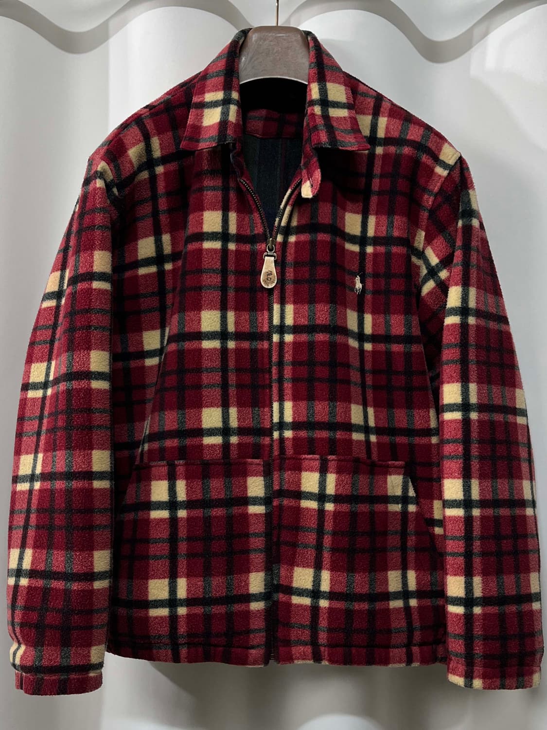 90's 폴로 랄프로렌 타탄 블랙와치 플리스 스윙탑 자켓 상품이미지1