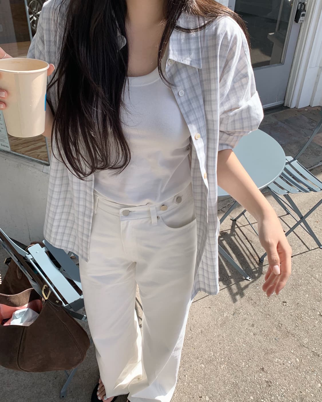 리즈 leeds 더위시 Lia check shirt 리아체크셔츠 새상품 상품이미지5