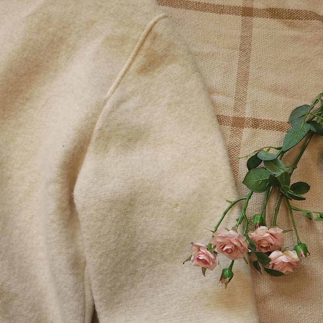 90s 울 트위드 자켓 프렌치 울 자켓 오스트리아 티롤자켓 화이트48 상품이미지8