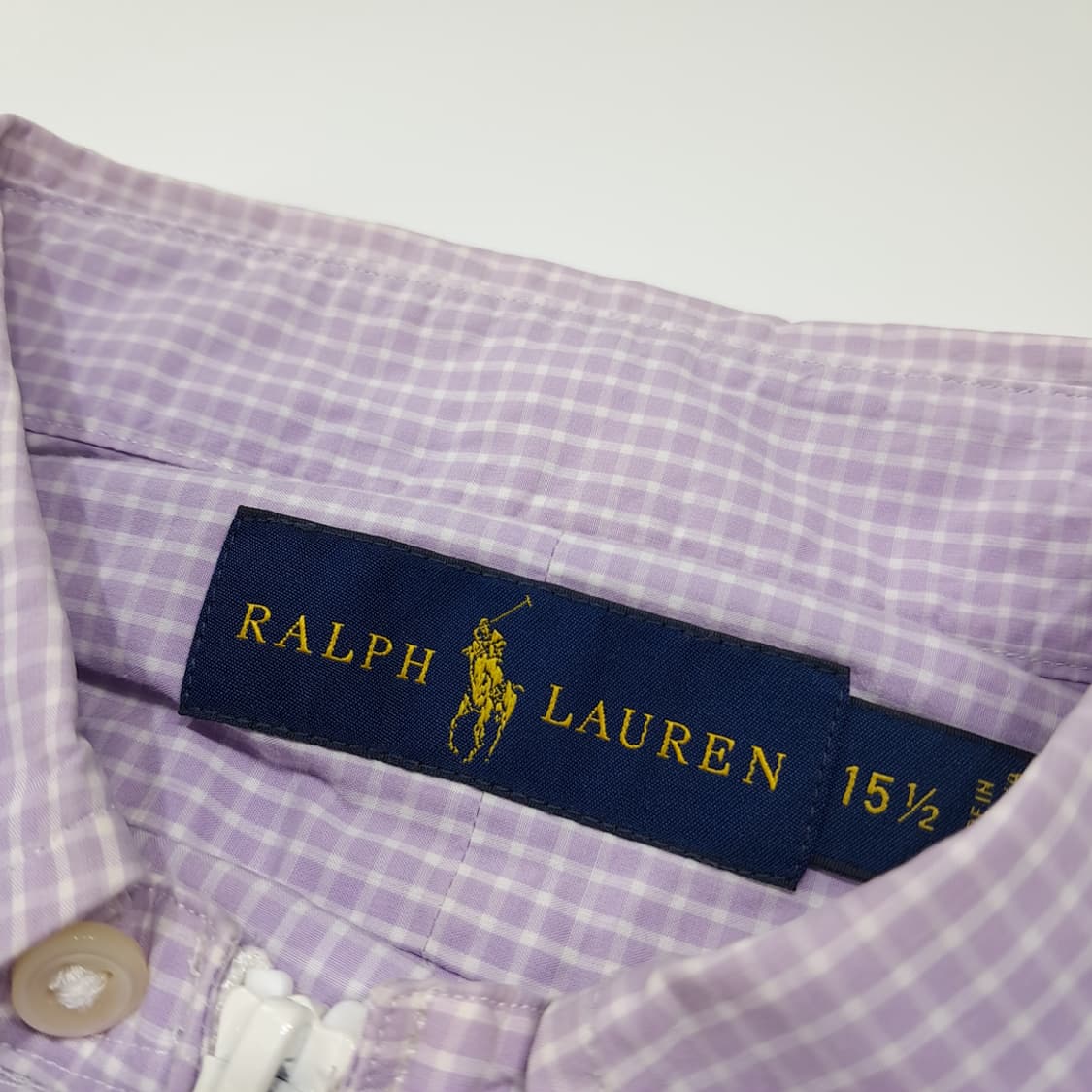 CL911 FREE 폴로 90s 퍼플 마이크로체크 리메이크 크롭 셔츠 상품이미지3