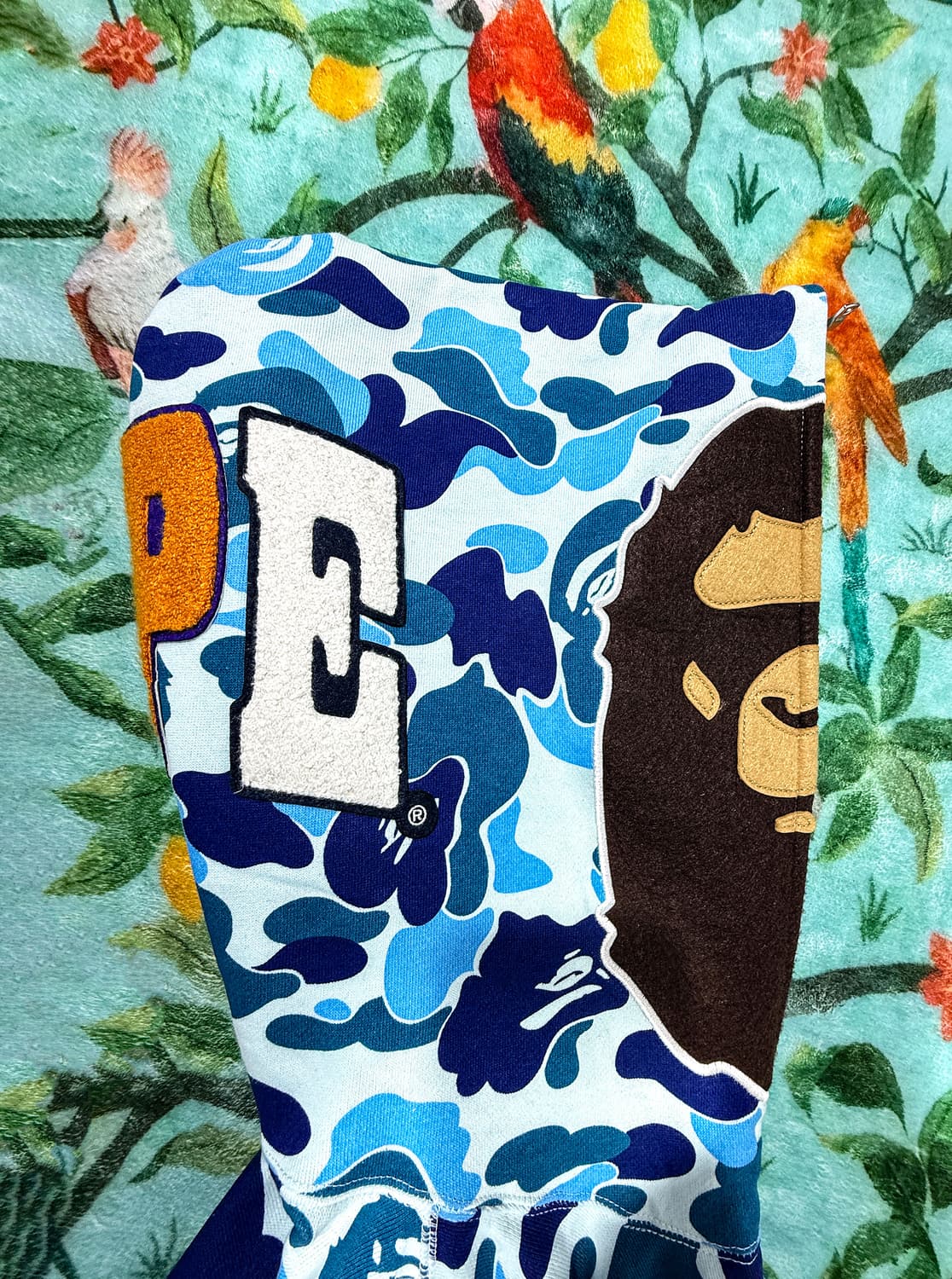 BAPE ABC 카모 세컨드 에이프 풀 집 후드(M) BLUE 상품이미지3