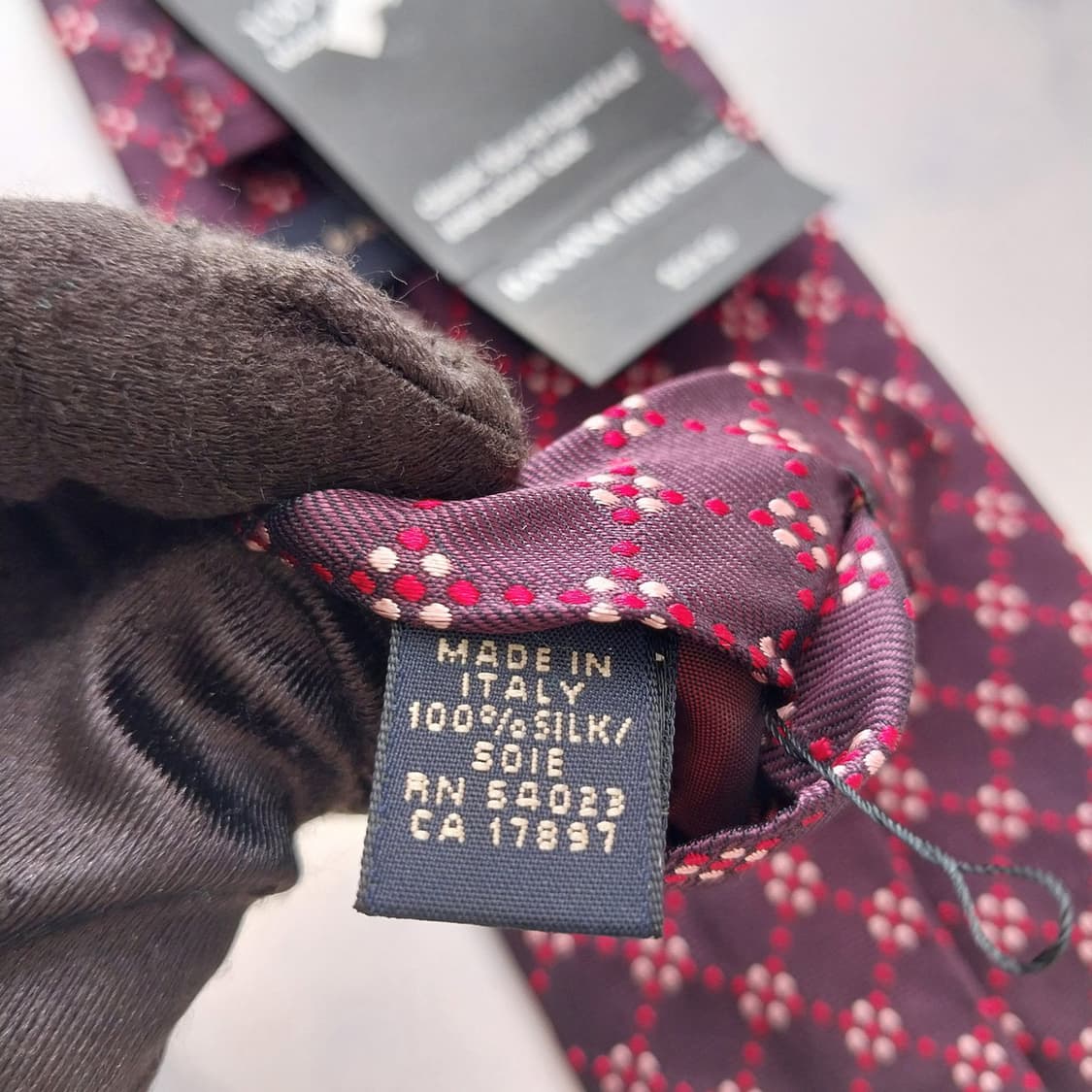 바나나리퍼블릭 실크 와인 패턴 넥타이 9.6cm 새제품 K2297
 상품이미지10